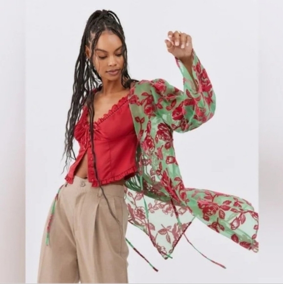 Urban Outfitters Tops - Urban Outfitters Fiona Burnout Kimono - One Size